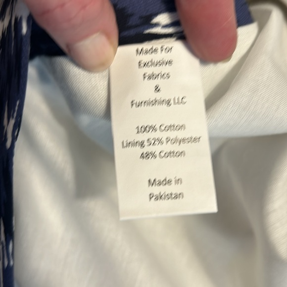 Navy and white curtain panels - set of 2 - Picture 10 of 12